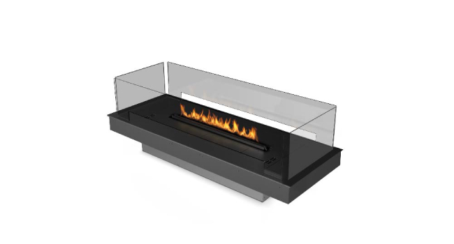 Automatic Bioethanol Fireplace Burner With Adaptive Frame And Glass Panels Prime Fire 31 1/8"