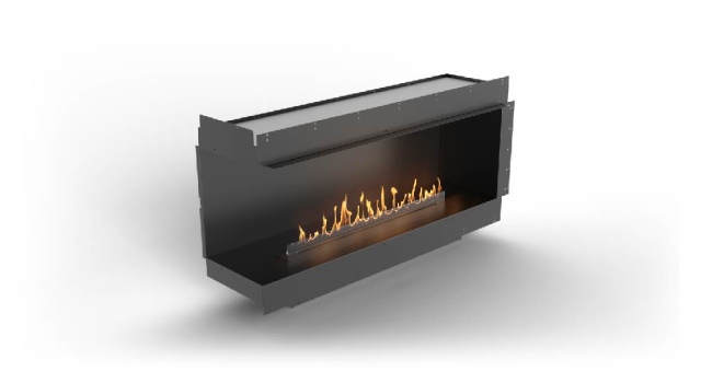 Left Corner Bioethanol Fireplace with FLA4+ 46 7/8" Burner, Forma 60"