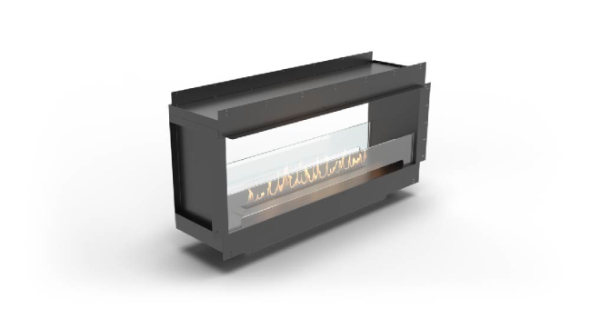 Tunnel Bioethanol Fireplace with FLA4 46 7/8" Burner, Forma 60"